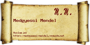 Medgyessi Mendel névjegykártya